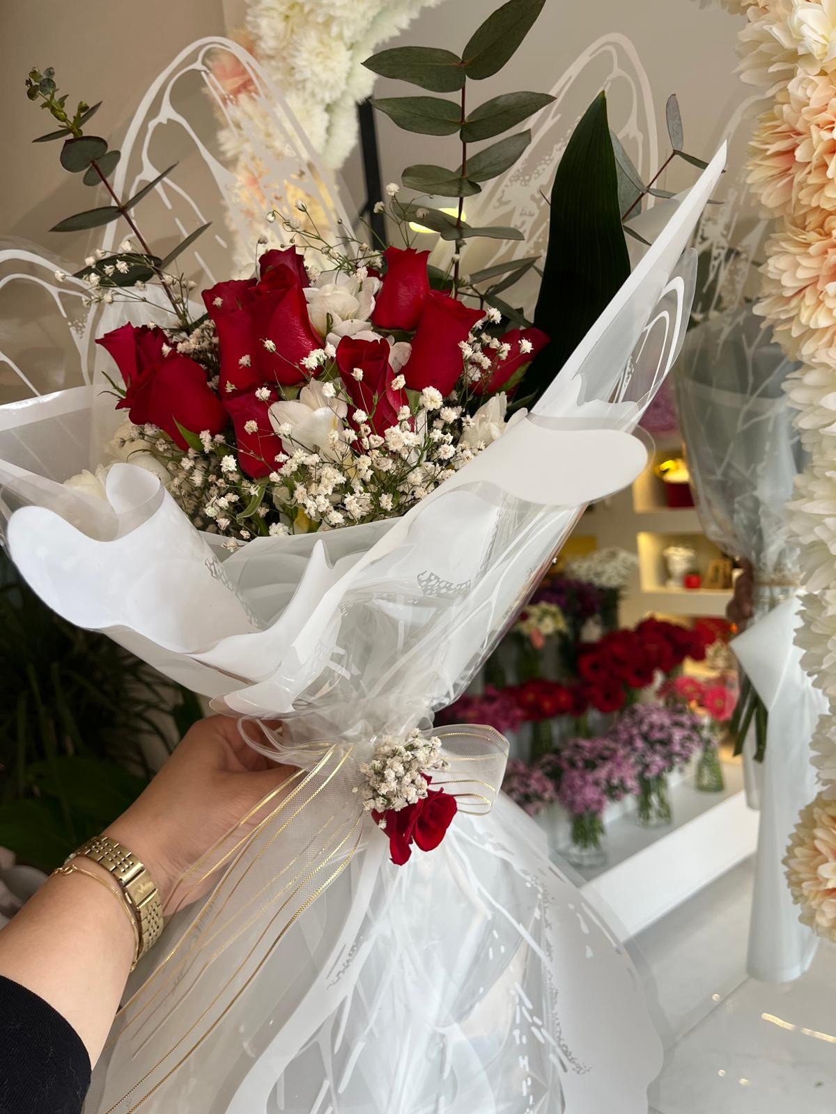 Kelebek Buketi 20 Kırmızı Güllerle küçük resim 3