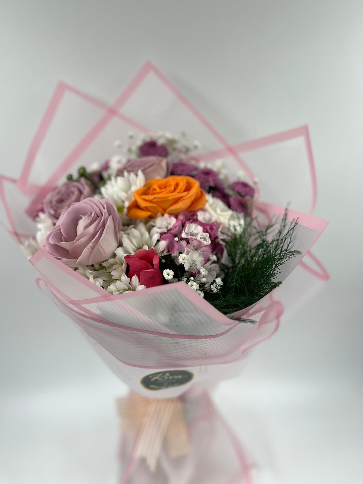 Renkli 5 Gül Ve Papatya buketi küçük resim 2