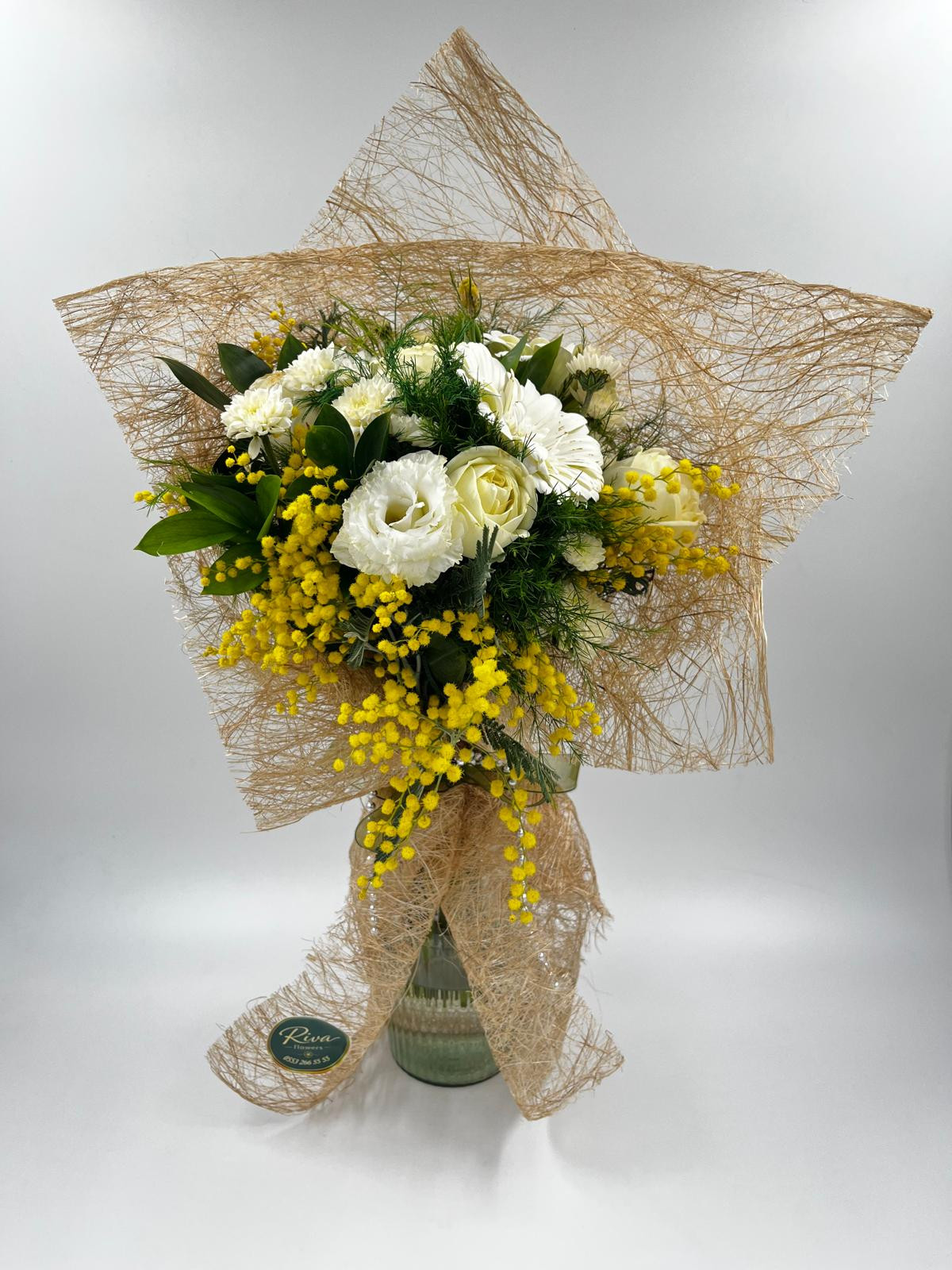 Mimoza, Gül, Papatya Ve Gerbera buketi