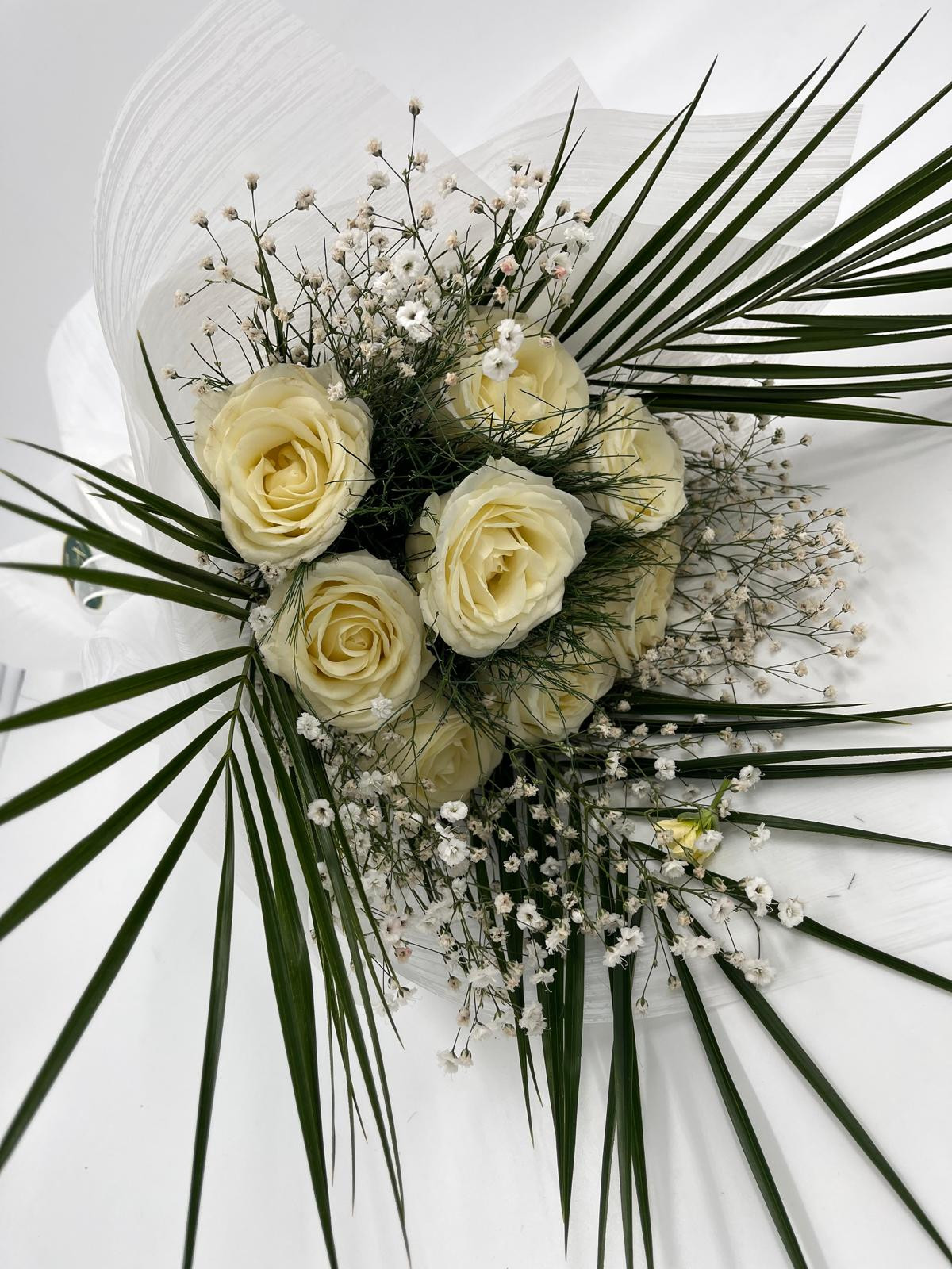 10'Lu Beyaz Gül Buketi