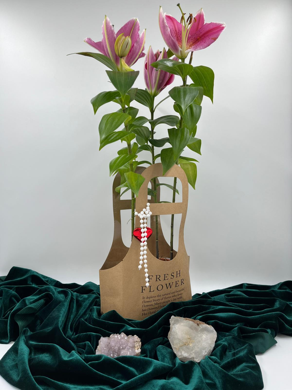 Çanta Detaylı Mor Lilyum